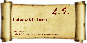 Lehoczki Imre névjegykártya